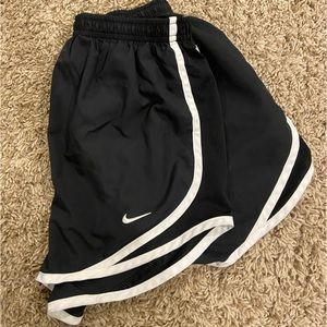 nike running shorts, black and white